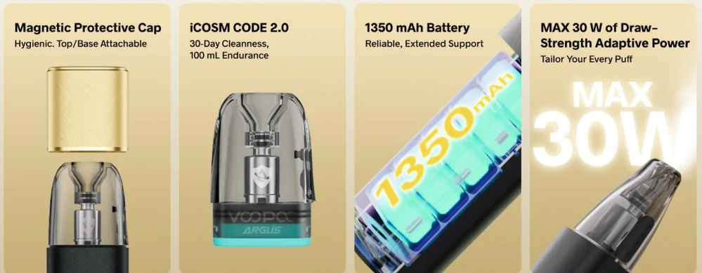 VOOPOO ARGUS KLYC Pod 1350 mAh Black & Gold 1 ks