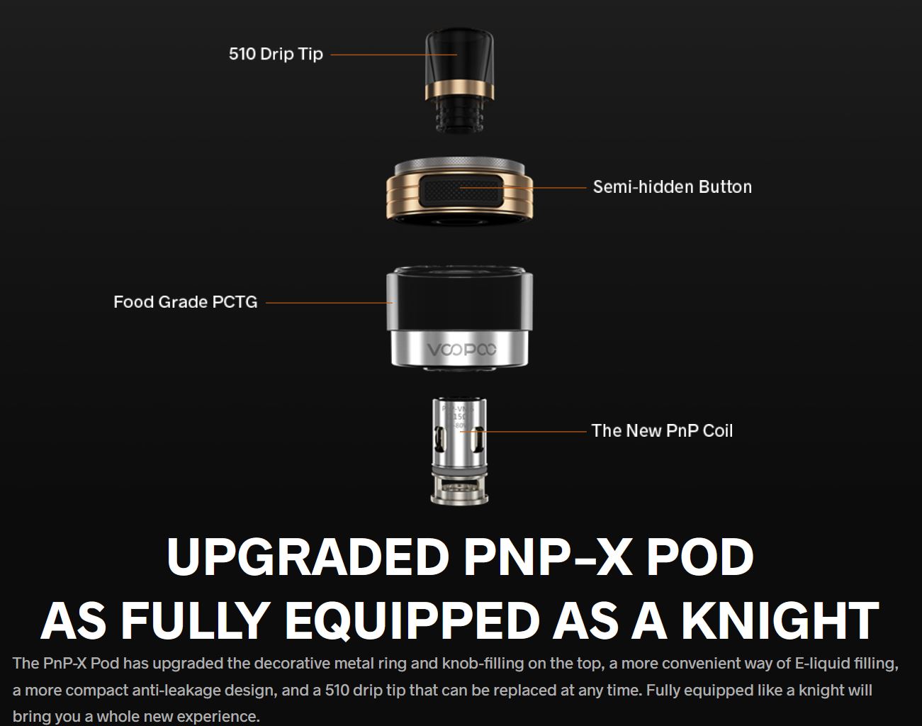 VooPoo Drag S PnP-X Pod Kit 2500mAh Eagle Black 1ks