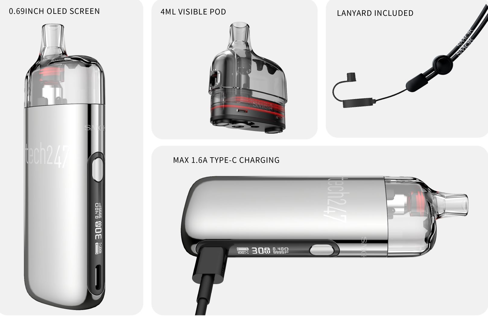 Smoktech Tech247 Pod 1800mAh Blue Gradient 1 ks