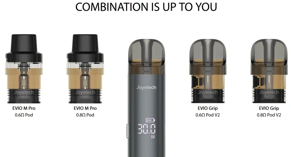 Joyetech Evio M PRO 1100 mAh s Evio Pro Gray 1 ks