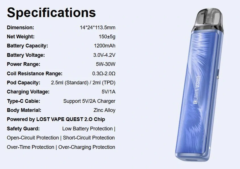 Lost Vape Ursa Nano 3 Pod 1200 mAh Twill Violet 1 ks