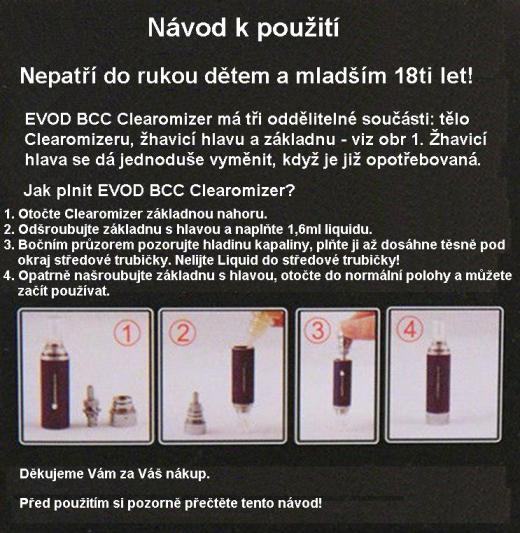 Microcig EVOD MT3 Clearomizer 2,2ohm 1,6ml Černý
