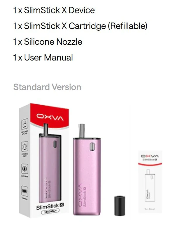 Oxva SlimStick X Pod Kit 1400 mAh Black