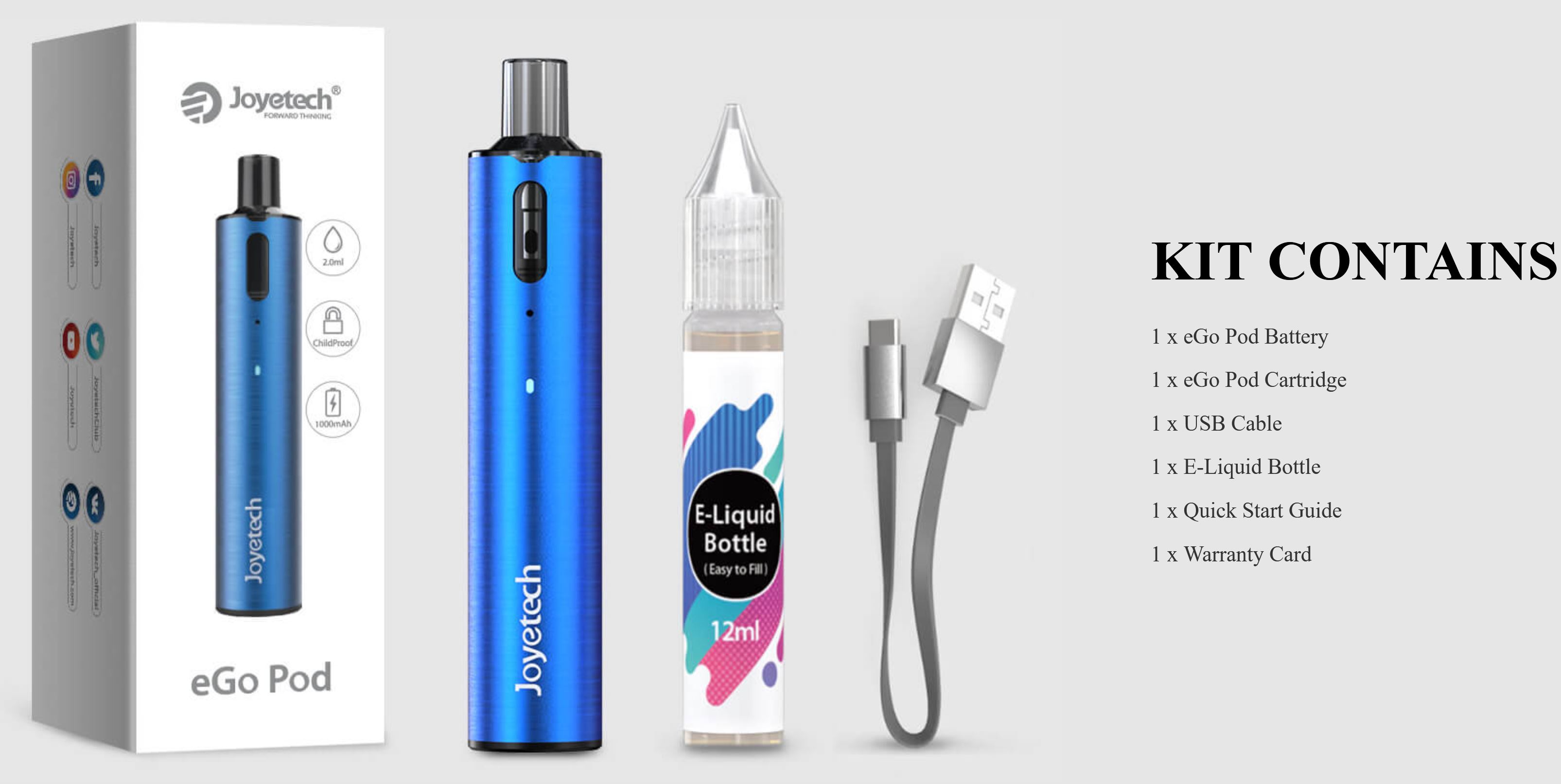 Joyetech eGo Pod Kit 1000 mAh Černá 1 ks