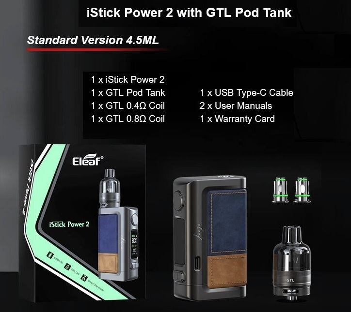 iSmoka Eleaf iStick Power 2 80 W full Kit Grip Black 5000 mAh 1 ks