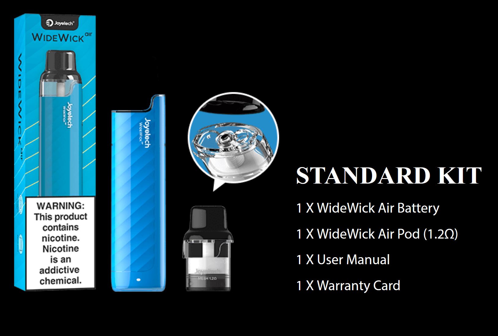 Joyetech WideWick AIR elektronická cigareta 800 mAh Blue 1 ks