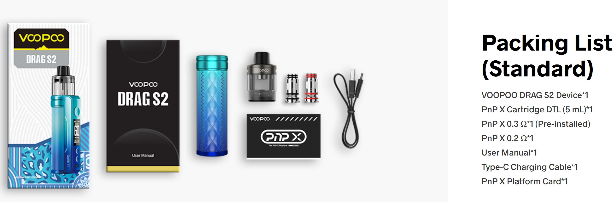 VooPoo Drag S2 Pod Kit 2500 mAh Spray Black 1 ks
