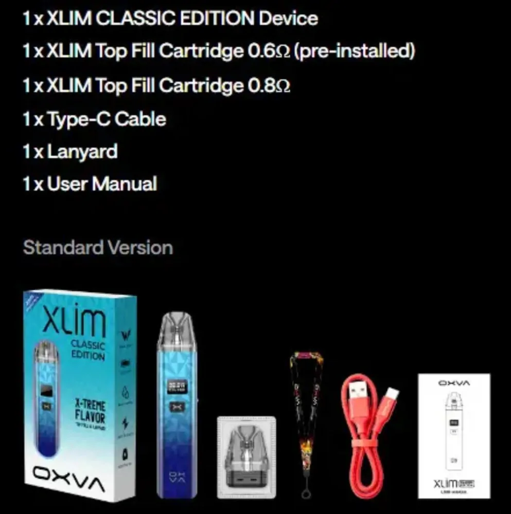 OXVA Xlim Classic EDITION 1000 mAh Black Pink 1 ks