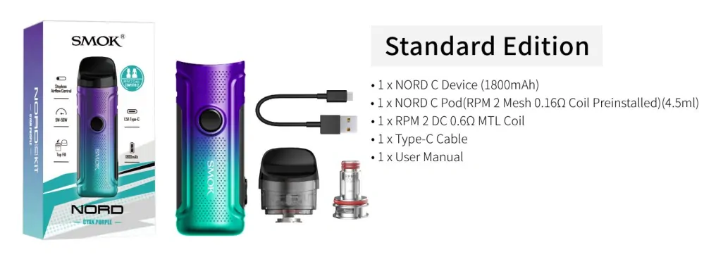 Smoktech NORD C 50W 1800 mAh Green Yellow 1 ks