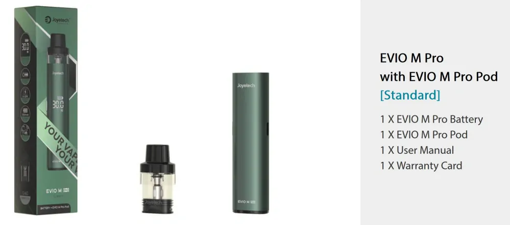 Joyetech Evio M PRO 1100 mAh s Evio Pro Gray 1 ks