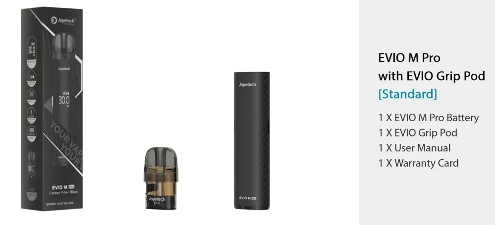 Joyetech Evio M PRO 1100 mAh s Evio Grip Gray 1 ks