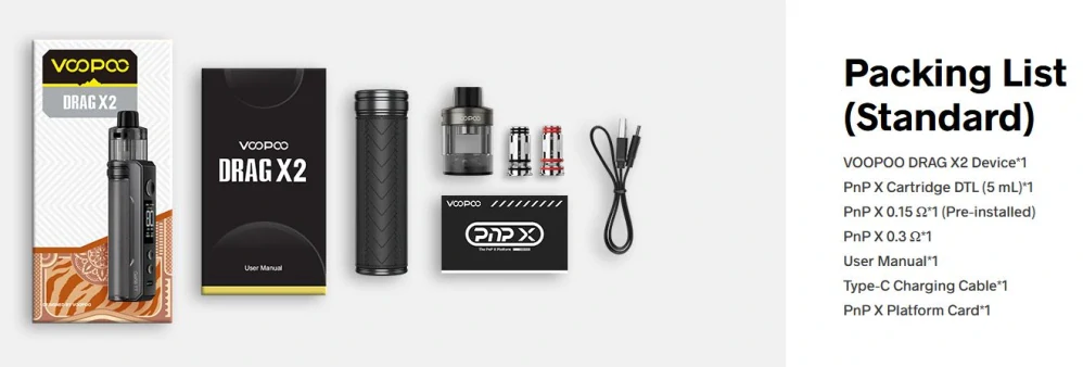 VOOPOO Drag X2 Mod Pod 80W Full Kit Marsala 0 mAh 1 ks