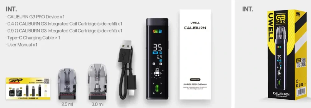 Uwell Caliburn G3 Pro 1000 mAh Midnight Black 1 ks