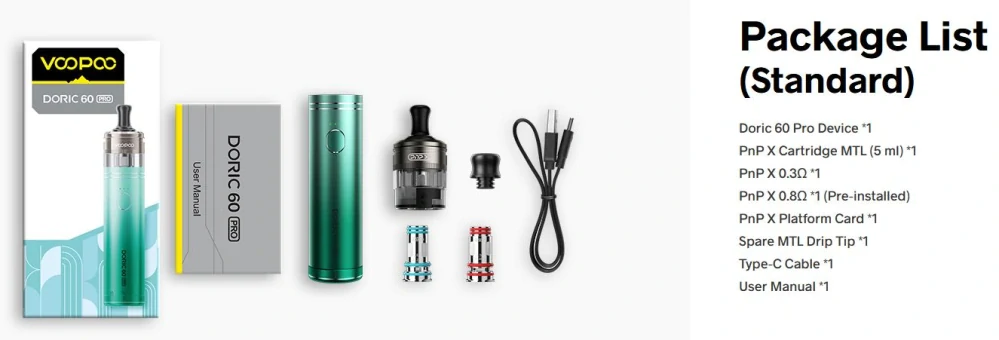 VooPoo Doric 60 Pro 2500 mAh Modern Red 1 ks