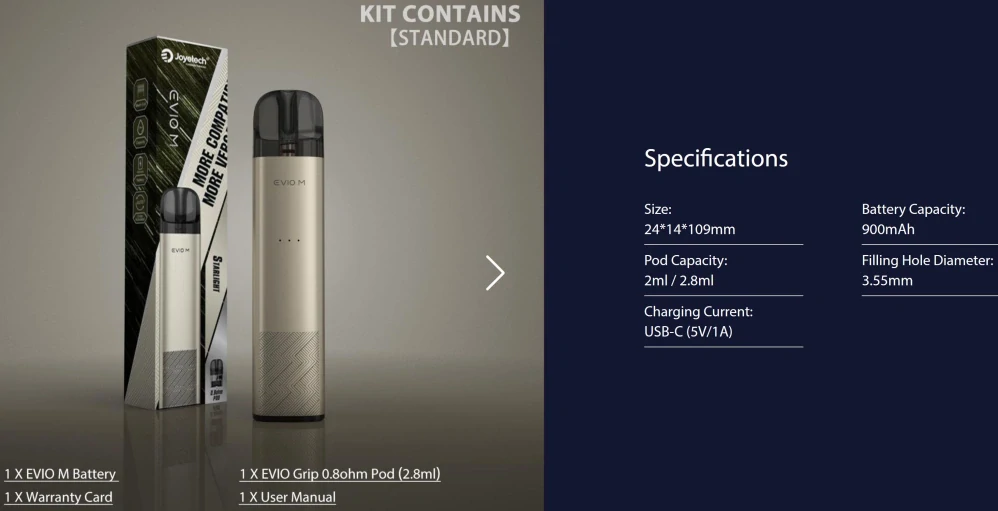 Joyetech Evio M Pod 900 mAh Black