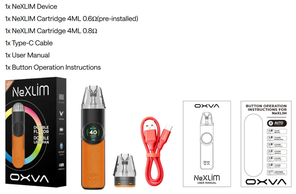OXVA NeXLIM Pod Kit 1500mAh Chequered Gray 1ks