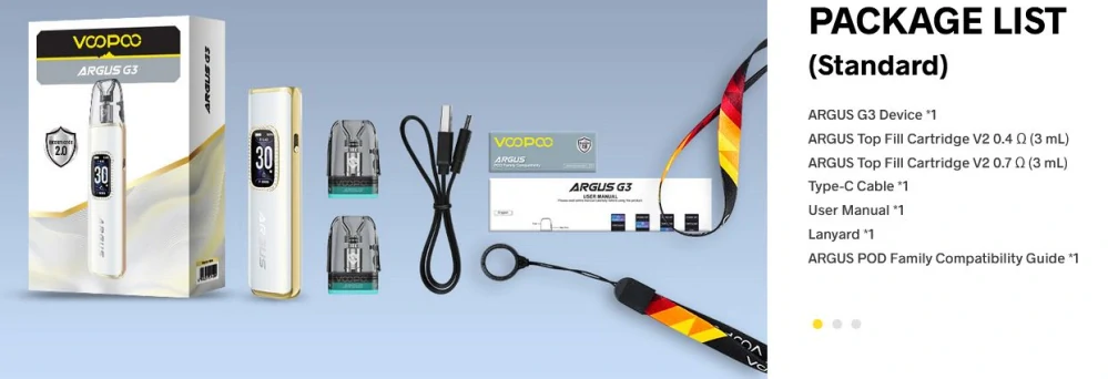 VooPoo Argus G3 Pod 1500 mAh Pearl White 1 ks