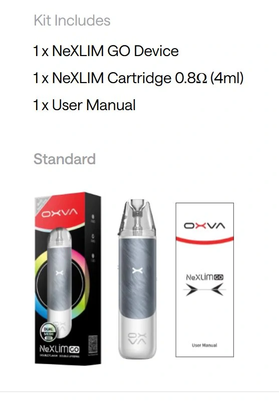OXVA NeXLIM GO Pod 1800 mAh Silky Black 1 ks